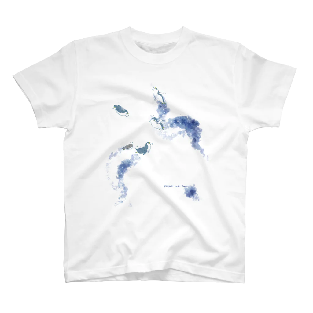 rina_suzuriのペンギン　blue water color Tシャツ スタンダードTシャツ