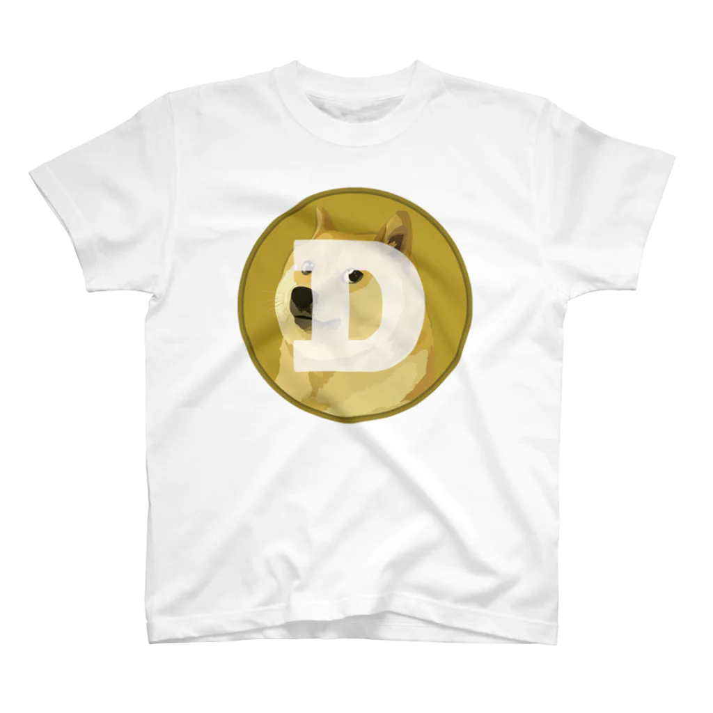 暗号資産と食べ物の仮想通貨　Dogecoin　ドージコイン Regular Fit T-Shirt