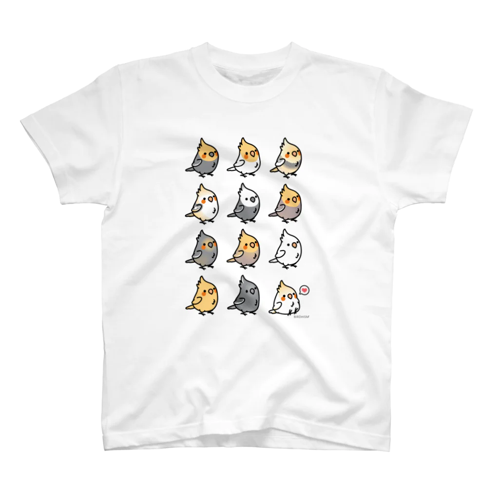 Cody the LovebirdのChubby Bird オカメインコ大集合 スタンダードTシャツ