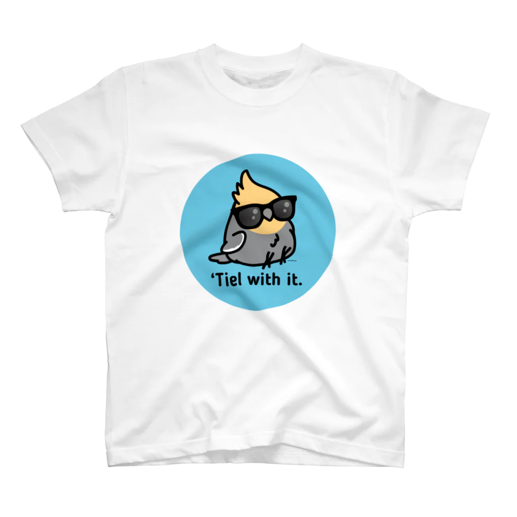 Cody the LovebirdのChubby Bird サングラスをかけたオカメインコ スタンダードTシャツ