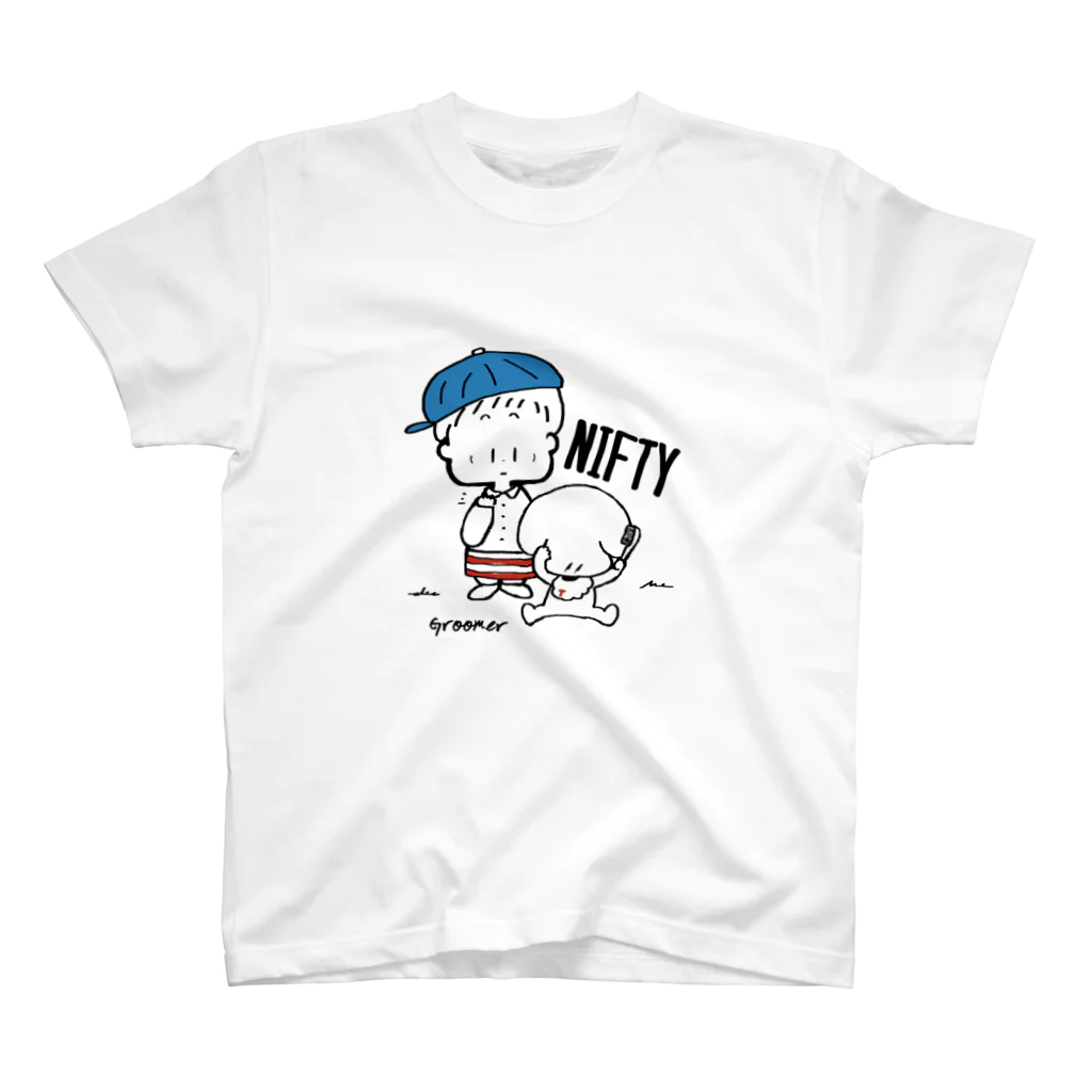 egu shopの(わーくわくシリーズ)トリマーさん(Blue) Regular Fit T-Shirt