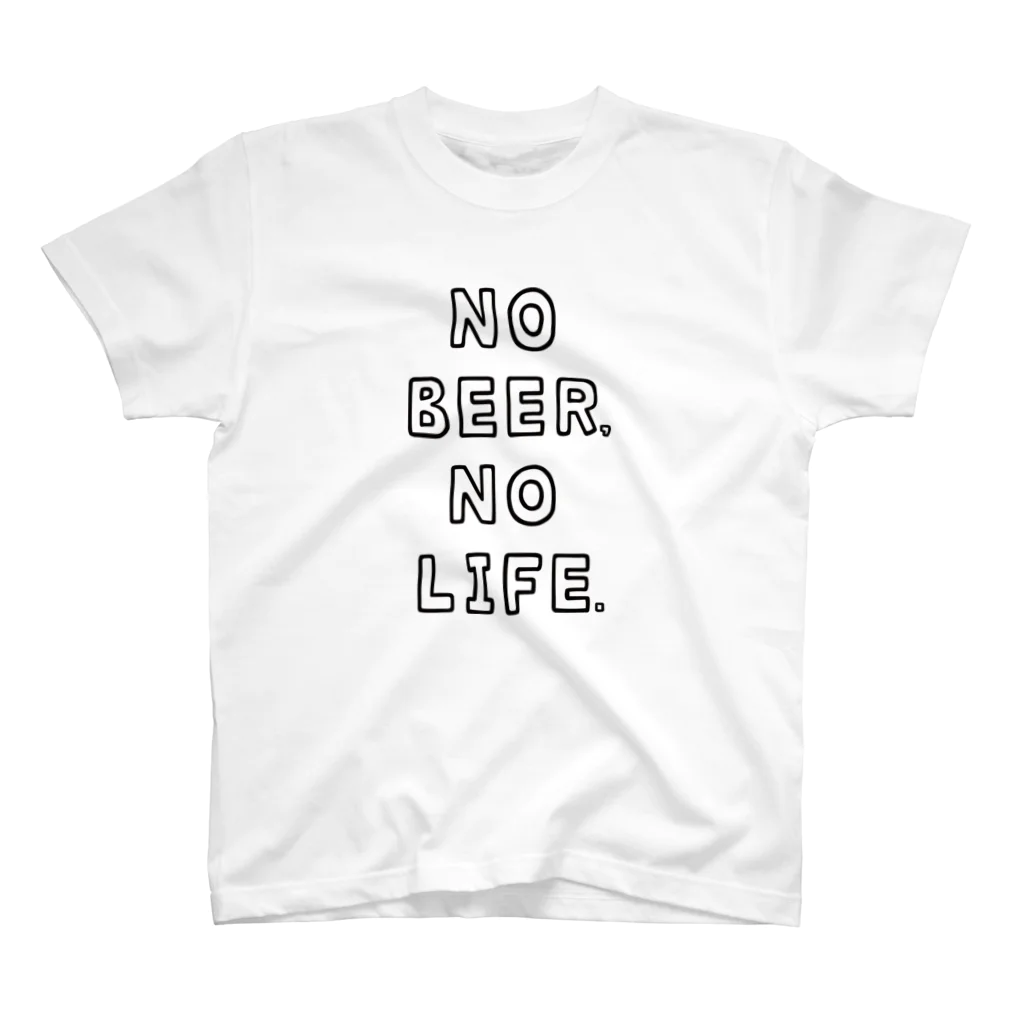 AliviostaのNO BEER, NO LIFE. ビール 酒ロゴ Regular Fit T-Shirt