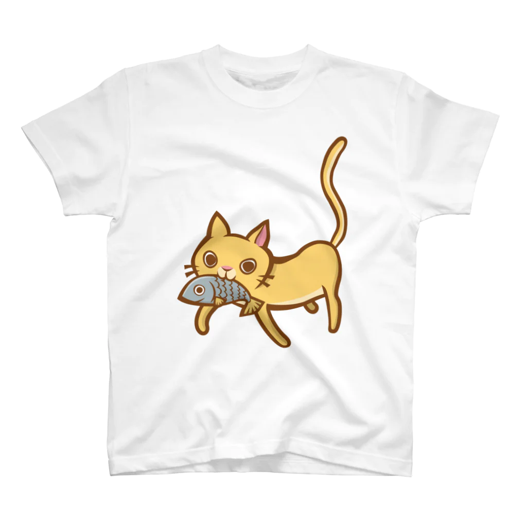 NOMAD-LAB The shopのお魚くわえた猫ちゃんのお買い物？？ Regular Fit T-Shirt