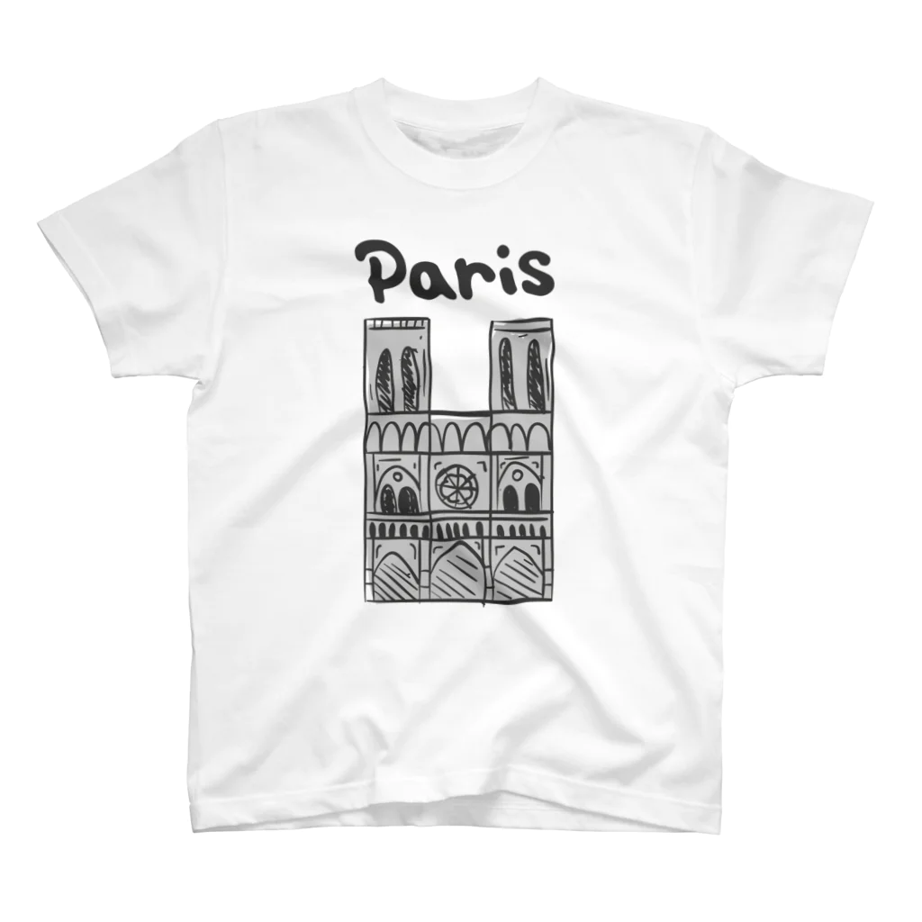 ぽっぷんすたんぷ -POP’N STAMP-のParis ノートルダム大聖堂 Regular Fit T-Shirt