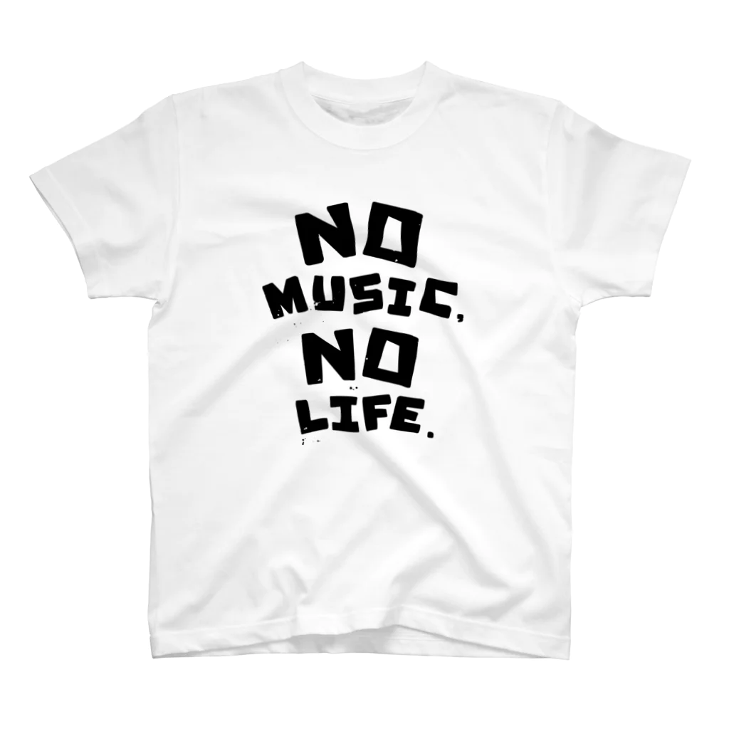 AliviostaのNO MUSIC, NO LIFE. ノーミュージックノーライフロゴ Regular Fit T-Shirt