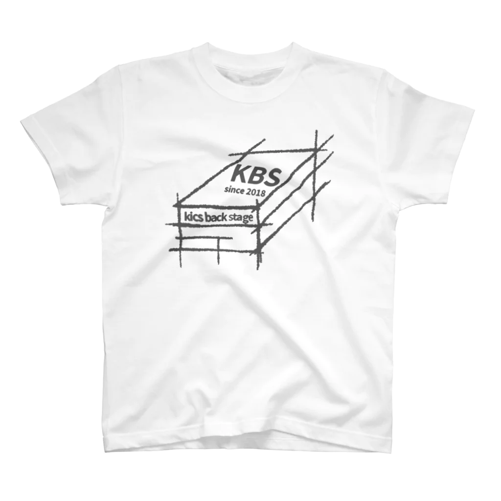 kicsbackstageのshoe box white/black スタンダードTシャツ