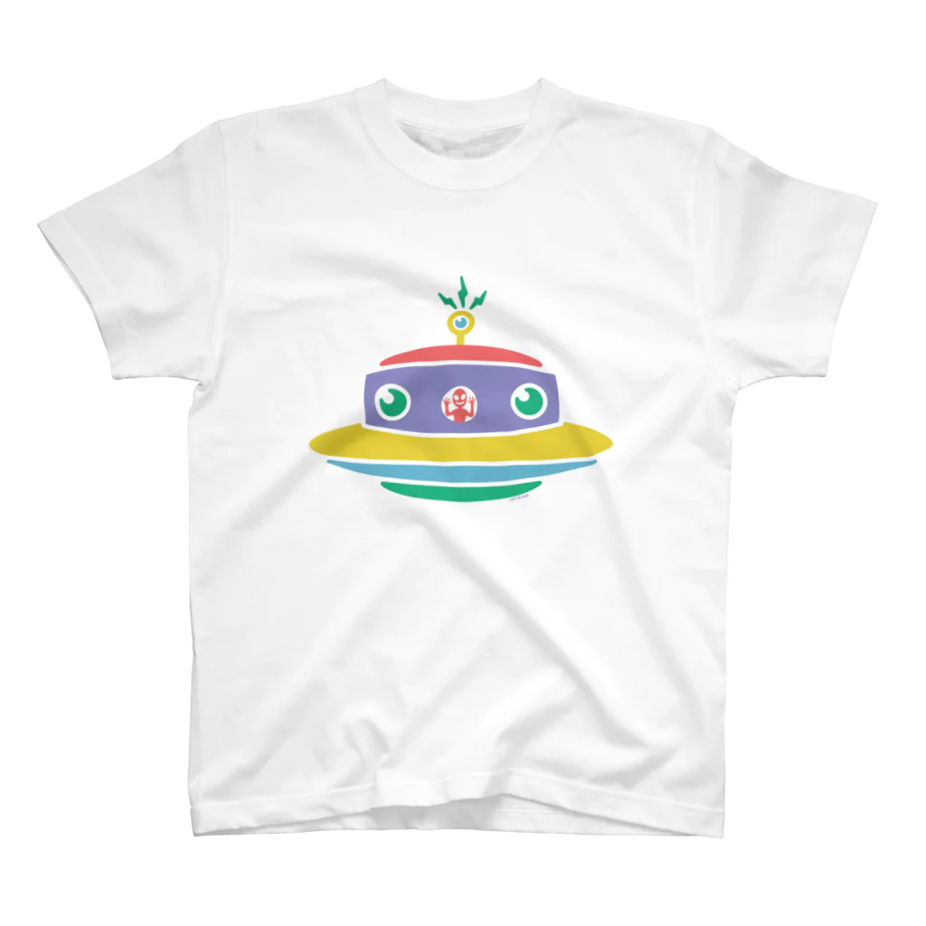 CɐkeccooのシンプルUFO★宇宙人コンニチハ‐カラフル スタンダードTシャツ