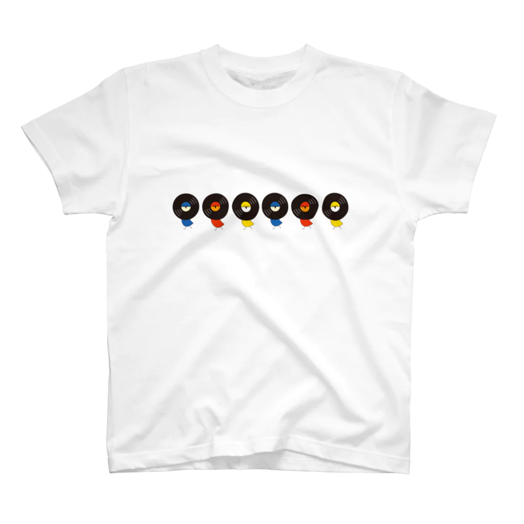 masamichironのレコードリ数珠つなぎ(月夜-お日様-秋の滝) -Left Walk Regular Fit T-Shirt