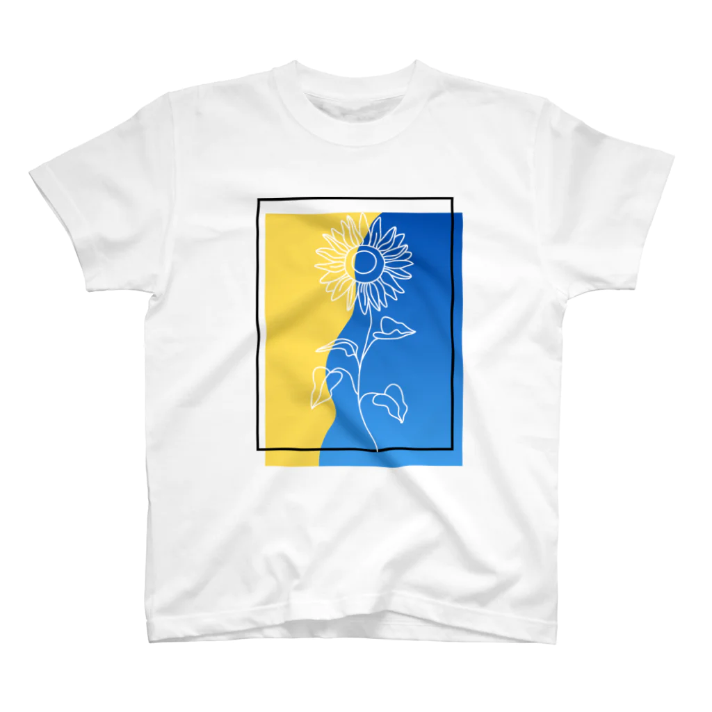 Charity Ukraine Shopのウクライナ支援　ヒマワリ　ウクライナ　Tシャツ Regular Fit T-Shirt