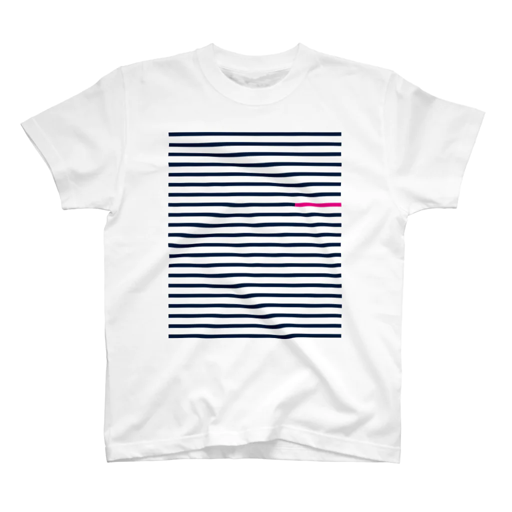 DESIGN STUDIO NUMBERのピンクボーダー スタンダードTシャツ