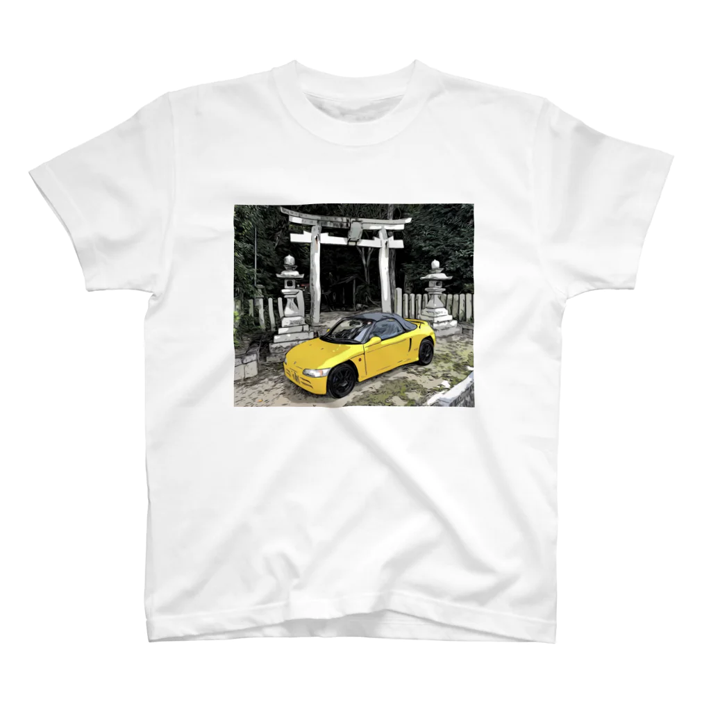 FK7 HONDAの黄色いスポーツカーTシャツ Regular Fit T-Shirt