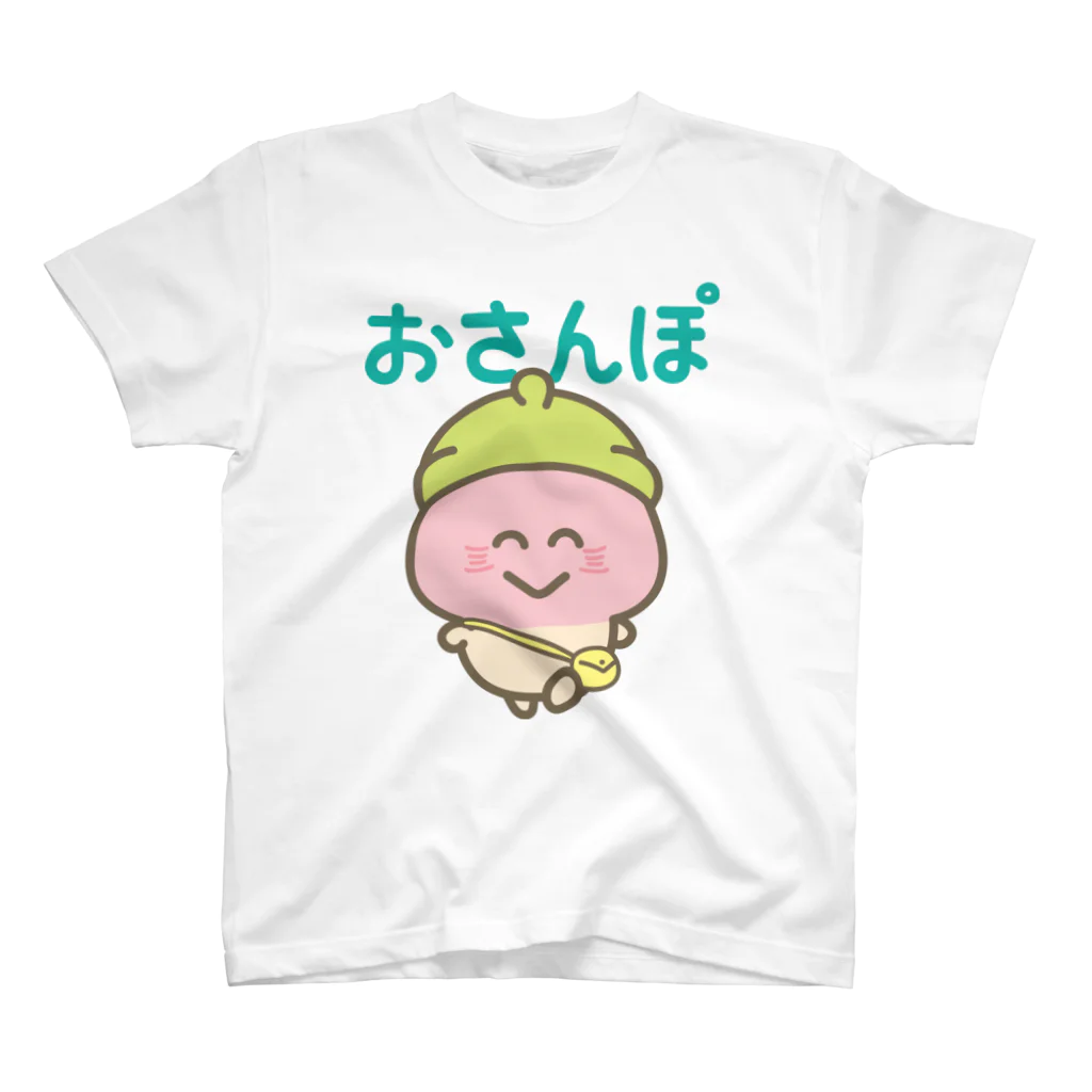 KINOKOのお店　SUZURI店の【両面】がんばれ！きのこ君【おさんぽ】 Regular Fit T-Shirt