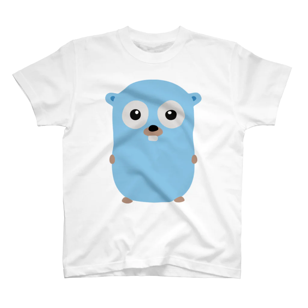 tenntenn ʕ ◔ϖ◔ʔ ==GoのGopher front スタンダードTシャツ