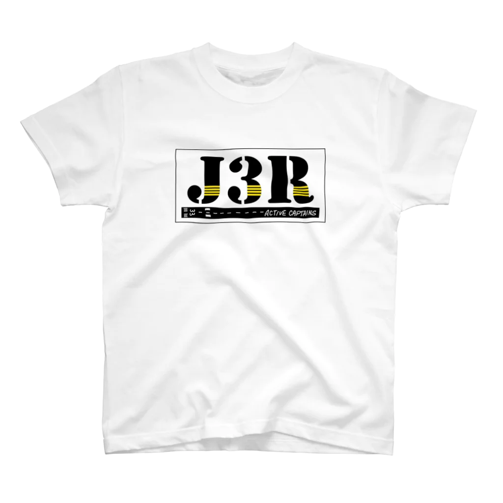 Threefall Japan Aviationの【Threefall Japan Aviation 】J3Rロゴ（TFJAバージョン:3ch手書き） Regular Fit T-Shirt