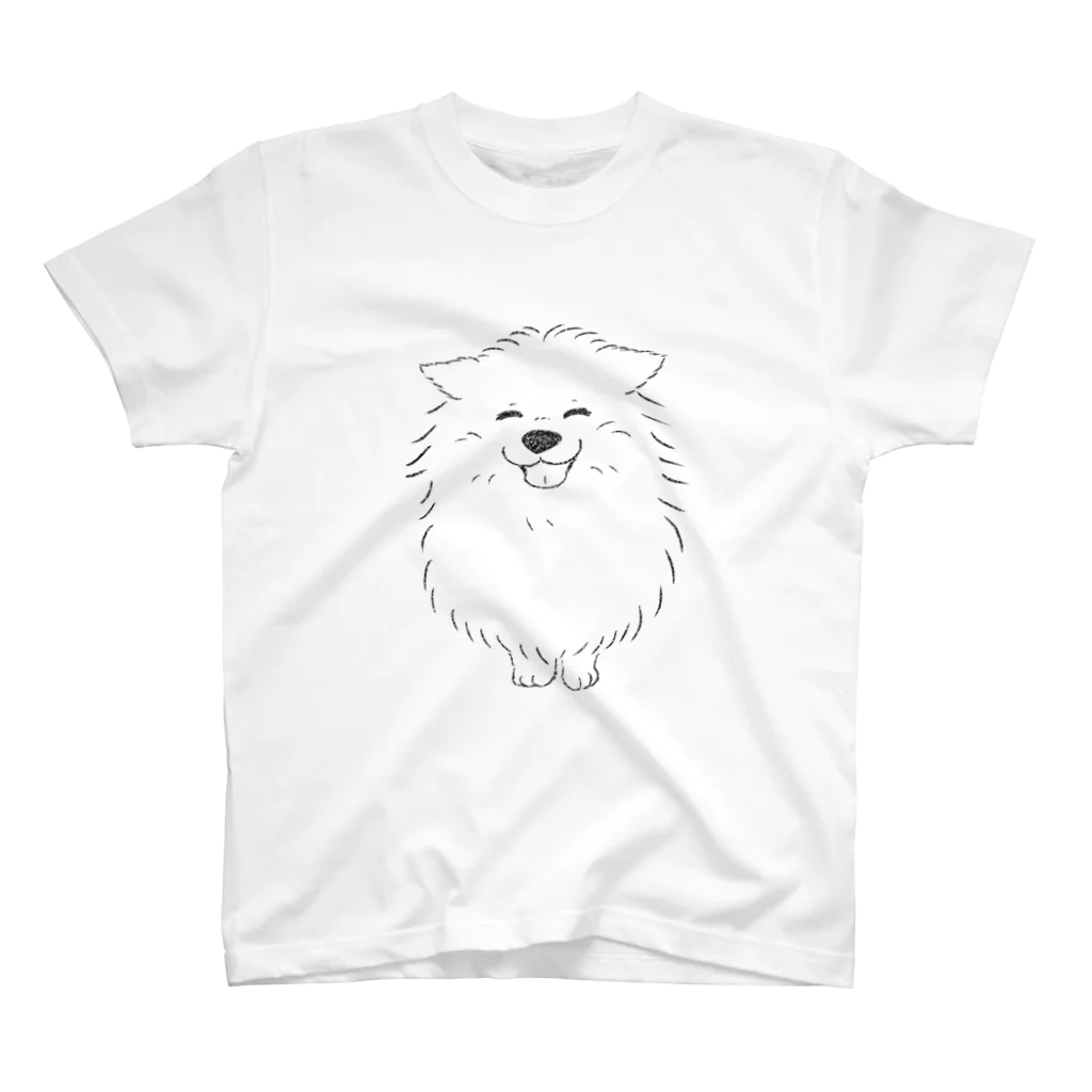 Chiyo.Wan(🐕🕊️のお店)のもふもふニコニコわんこ スタンダードTシャツ