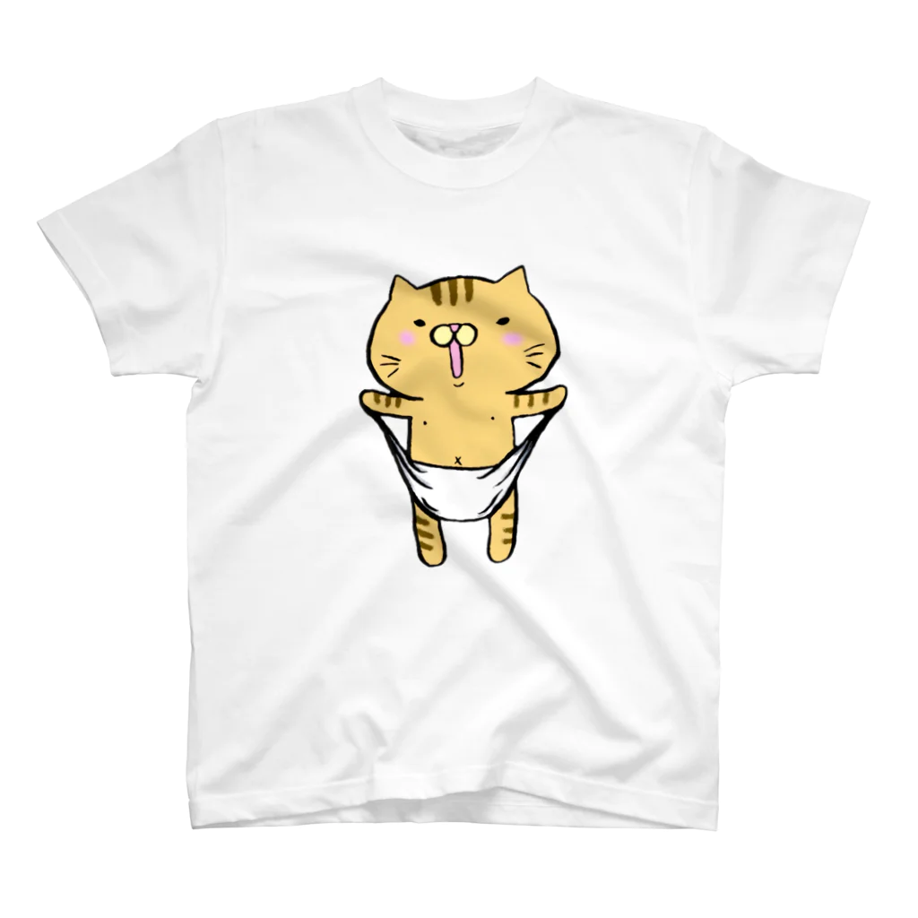 こむぎ堂のおぱんつギューンねこ スタンダードTシャツ