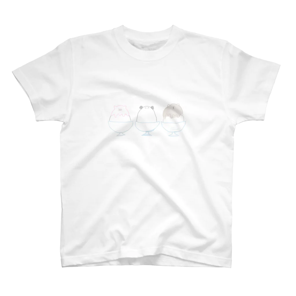 あにまるの森の仲良しかき氷 スタンダードTシャツ