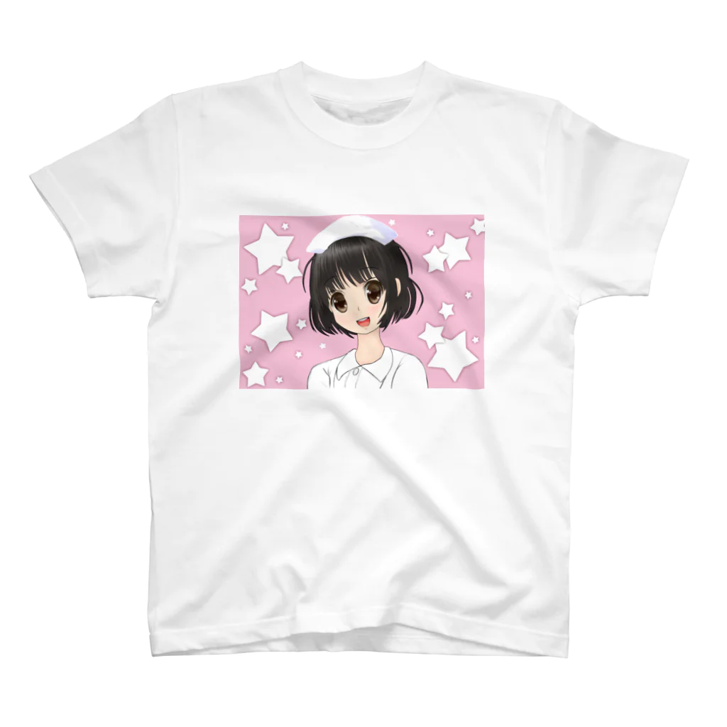 げーむやかんの女性看護師ピンク星柄 Regular Fit T-Shirt