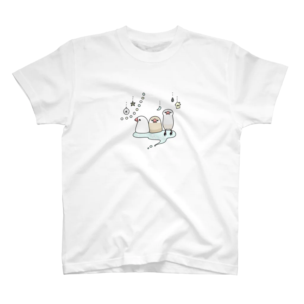 ・buncho days・ 文鳥デイズのキラキラ文鳥 スタンダードTシャツ