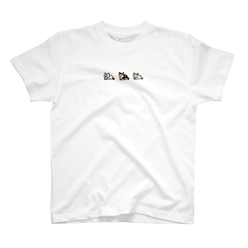 保護猫カフェ もりねこのシロ・ミケ・ノブ Regular Fit T-Shirt