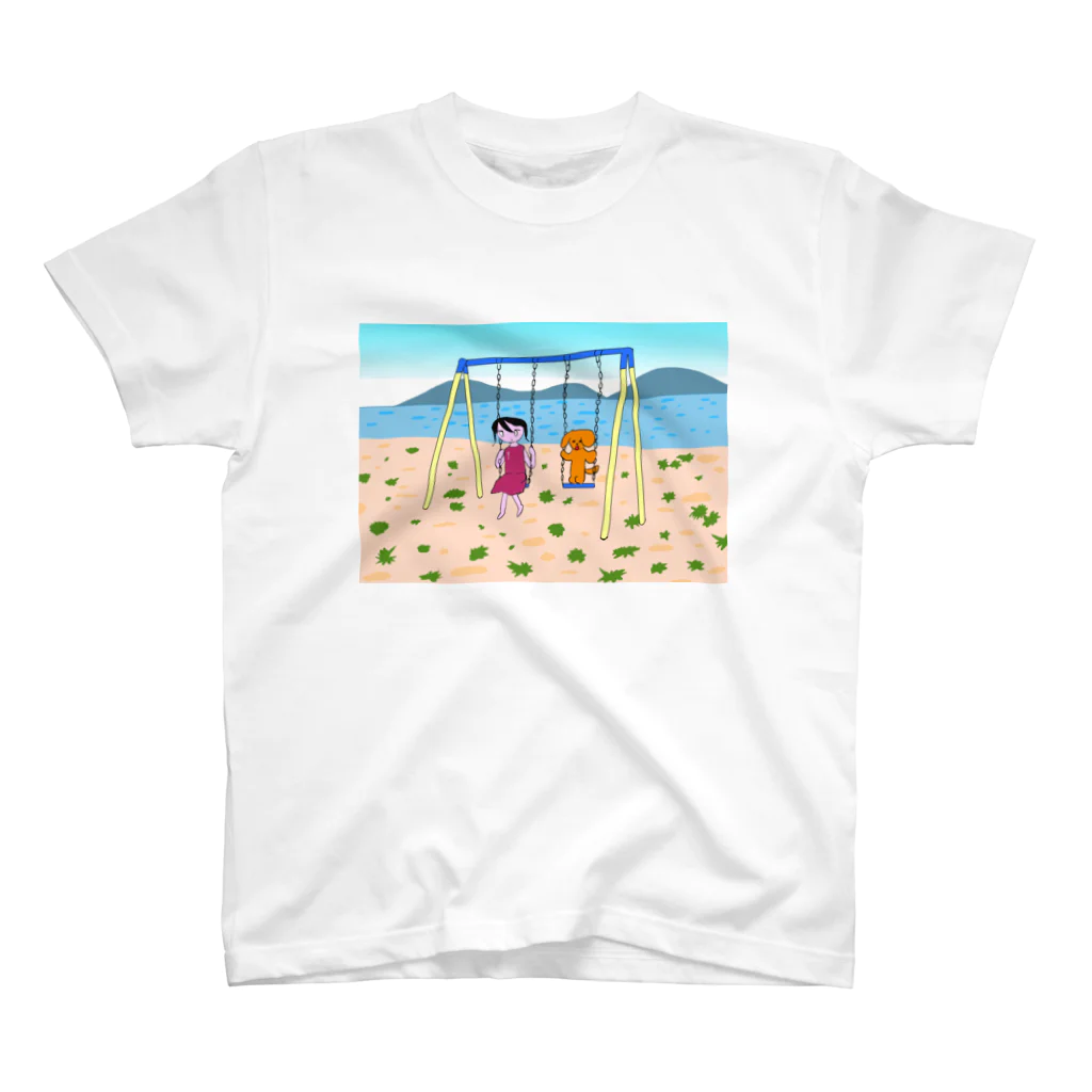 桜の海辺のブランコ スタンダードTシャツ