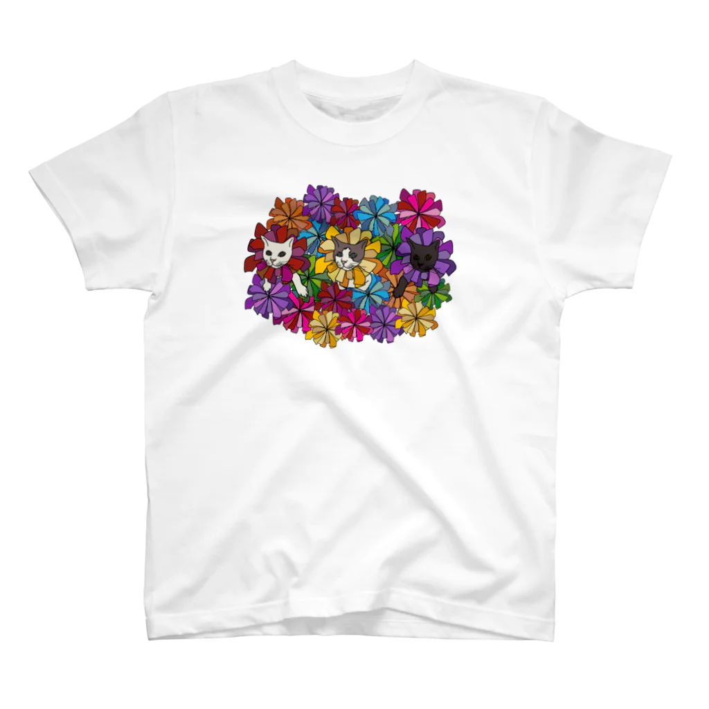 うめぼしととまととごはん。のにゃんこ花畑。 Regular Fit T-Shirt