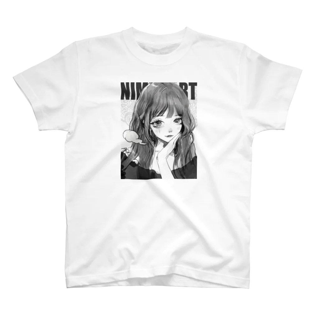 二猫/NIMOO -SHOPの見つめる スタンダードTシャツ