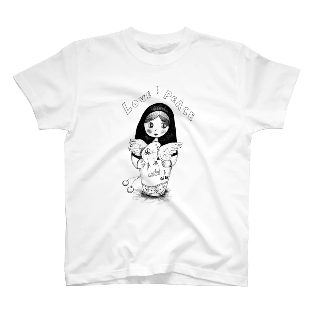 PETDOGSのLOVE&PEACEのマトリョーシカちゃん Regular Fit T-Shirt
