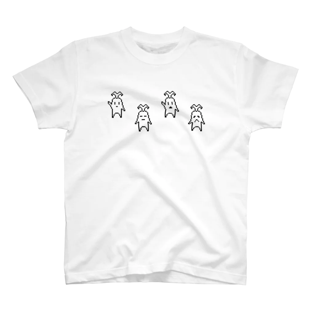 ナチュラルサトシのめへのドット絵マンドラゴラ(黒) スタンダードTシャツ