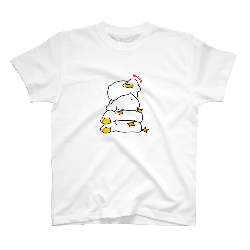 わくまるの４段積みあひるくん スタンダードTシャツ