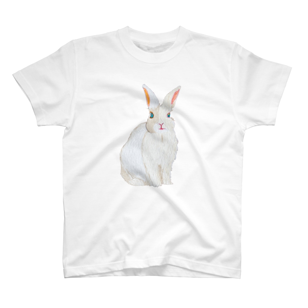 rabbit loverのフワフワうさぎ（白） T-Shirt