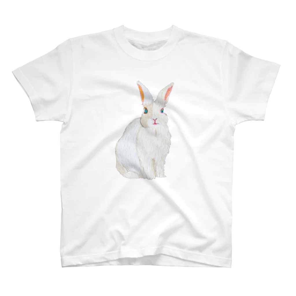 rabbit loverのフワフワうさぎ（白） 티셔츠