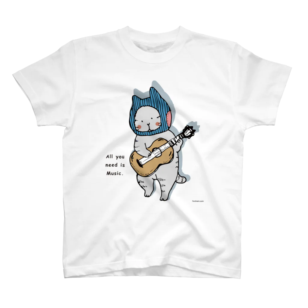 ほっかむねこ屋（アトリエほっかむ）のギターねこ Regular Fit T-Shirt