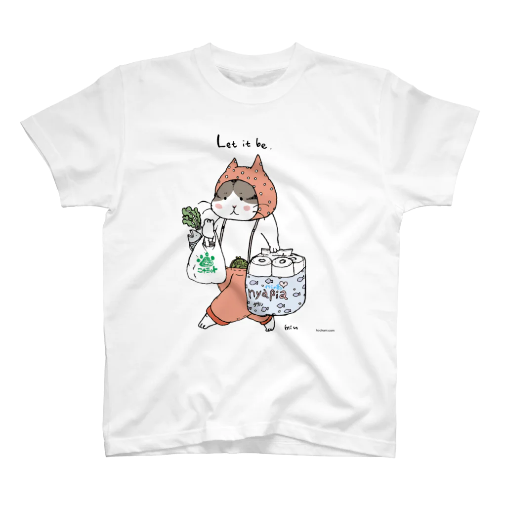 ほっかむねこ屋（アトリエほっかむ）のお買い物ねこ　桃色 Regular Fit T-Shirt