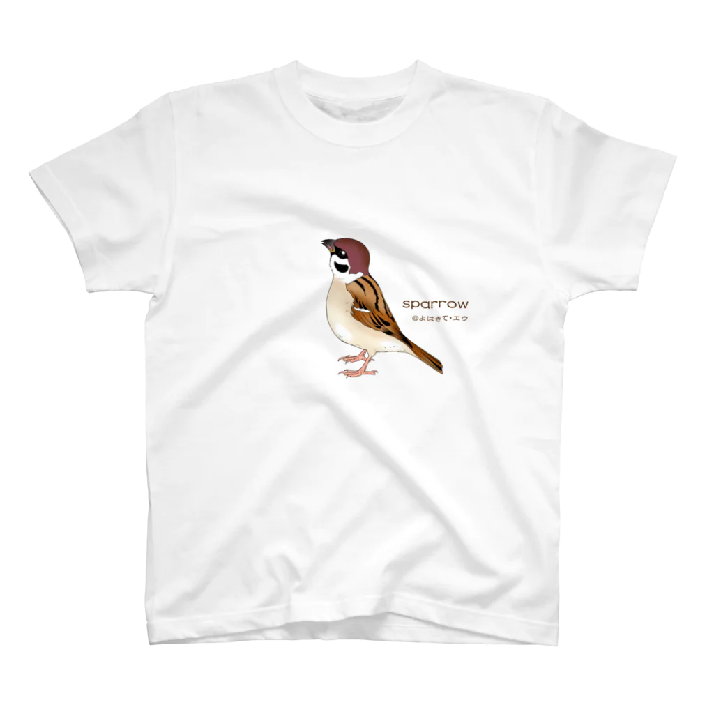 ハルコウヤ＋よはきての漫画「鳥・ストーリー」シリーズ　スズメ Regular Fit T-Shirt