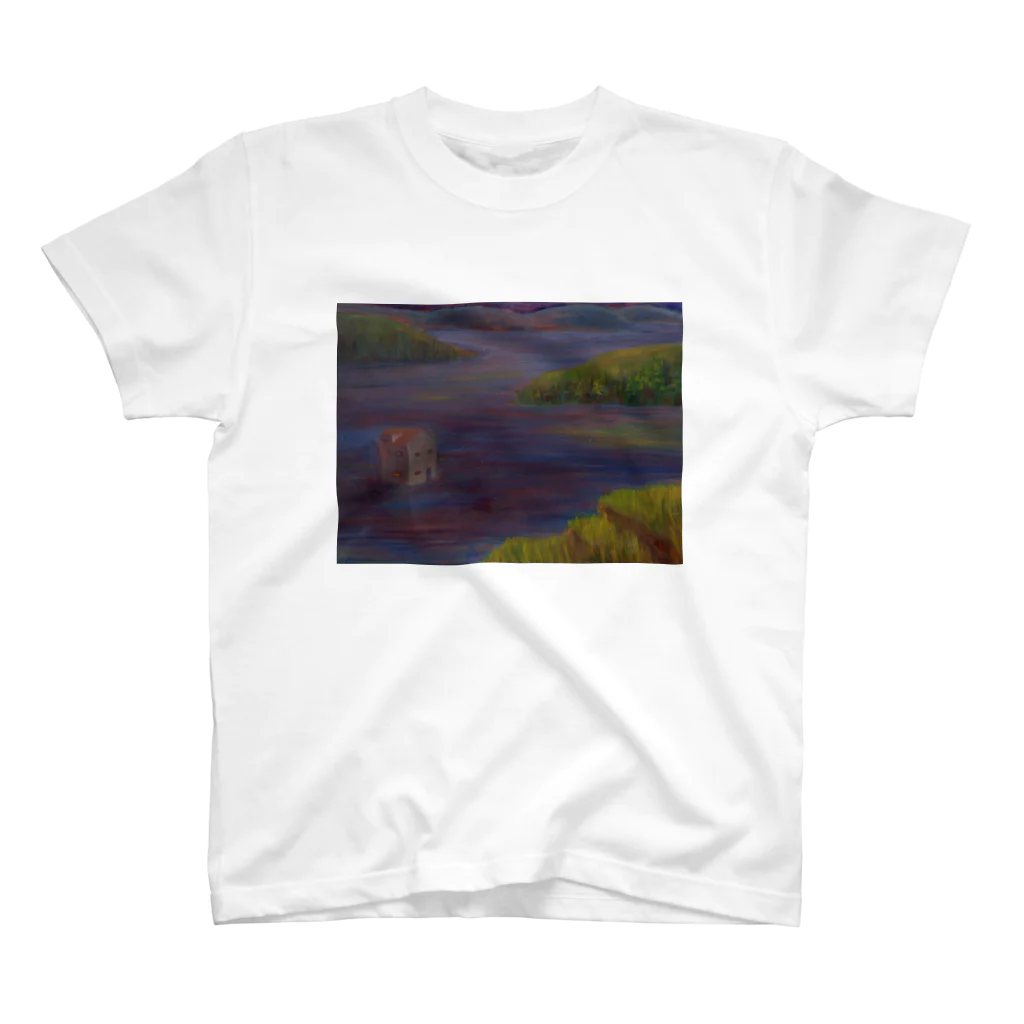 サラのアートTシャツの湖上の家　House in Water スタンダードTシャツ