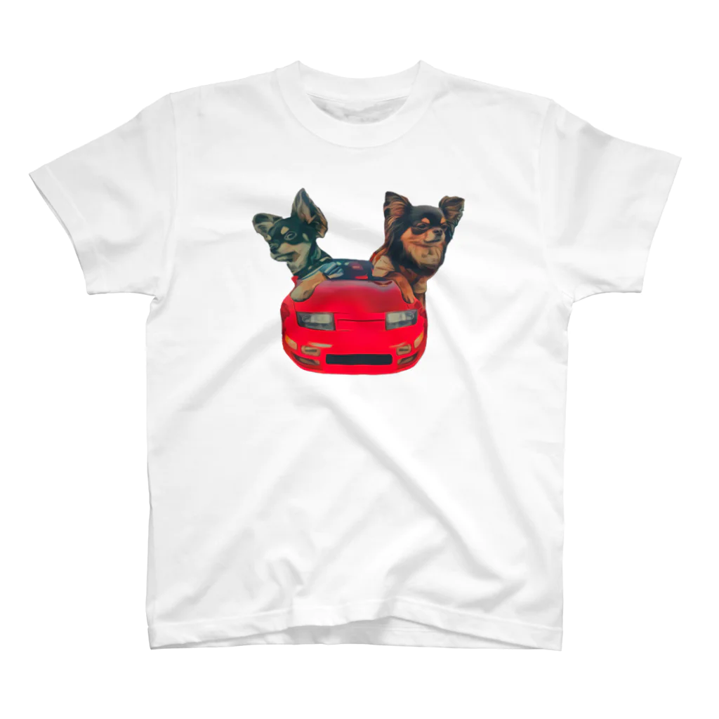 雑コラうちの子グッズのチワワと淑女🚗🐶 Regular Fit T-Shirt