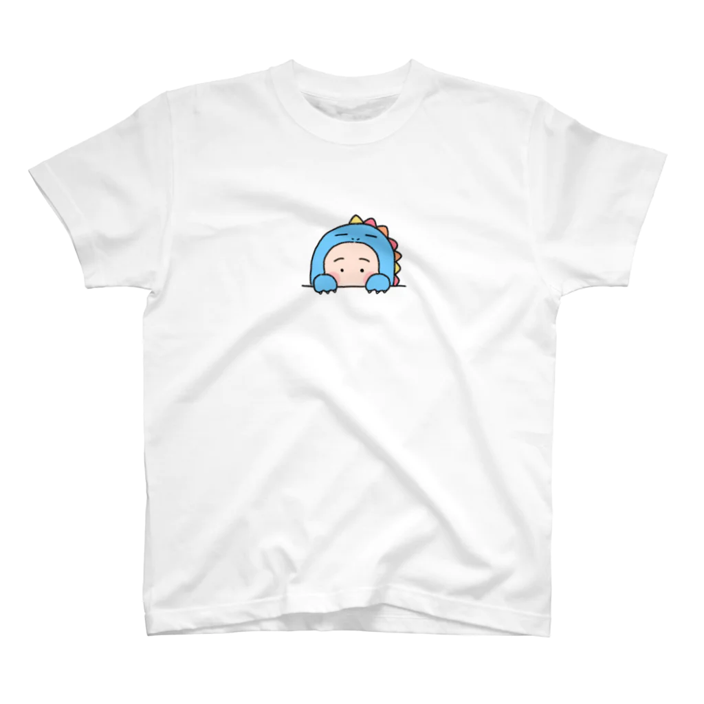 ニーちゃんの「あ、あの…」きぐるみかいじゅう(カラー)(真ん中) スタンダードTシャツ