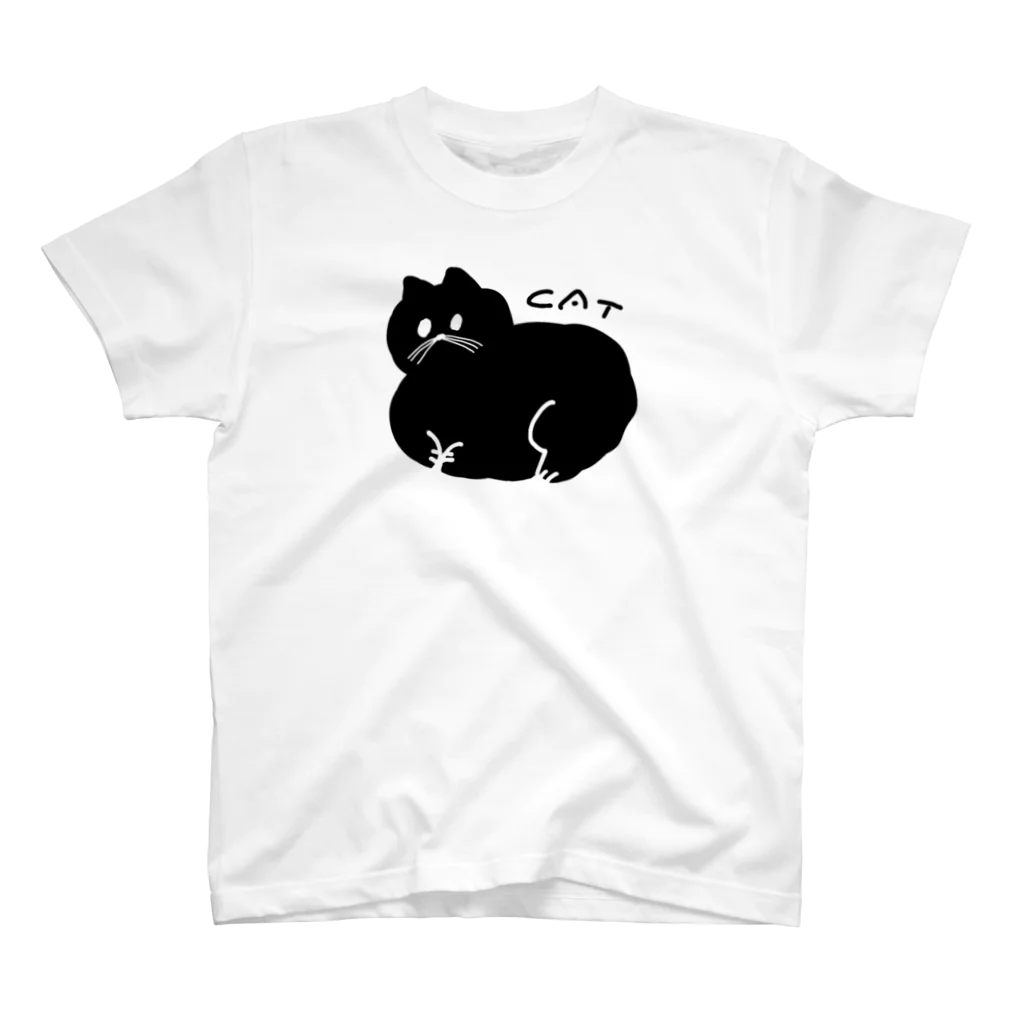 nyota|にょたの丸い黒猫 スタンダードTシャツ