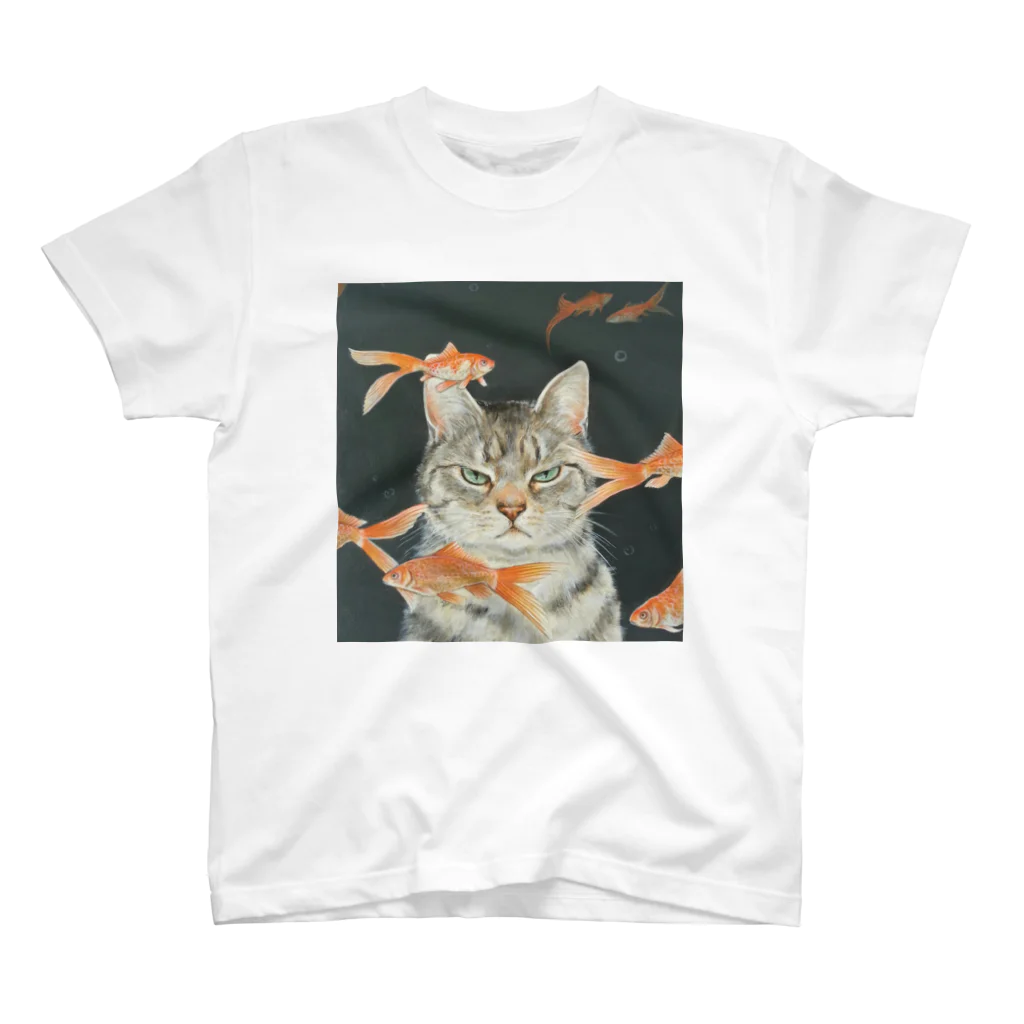 おちょぴの金魚と猫 スタンダードTシャツ