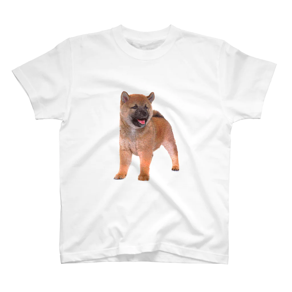 【CPPAS】Custom Pet Portrait Art Studioの可愛すぎる柴犬の子犬 Regular Fit T-Shirt