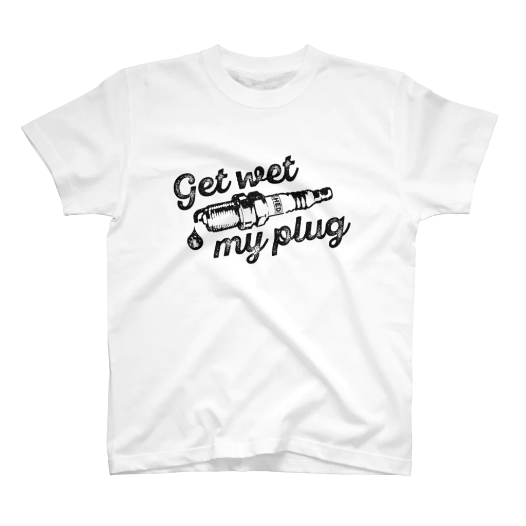 SLORIDEのGet wet my plug(Black) スタンダードTシャツ