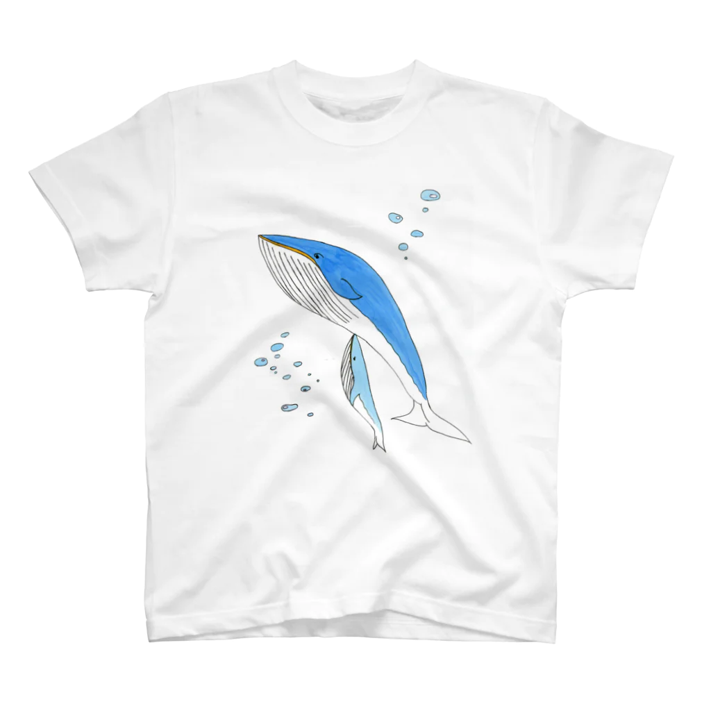 ペンと剣のwhale_mother&baby （くじら母子） スタンダードTシャツ