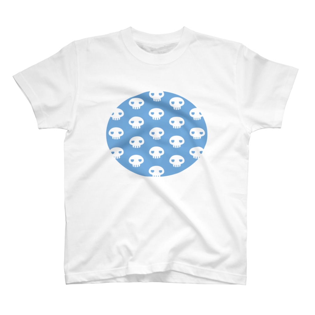 ミニマムユニヴァース@SUZURIのデビねこくん どくろTシャツ ブルー Regular Fit T-Shirt