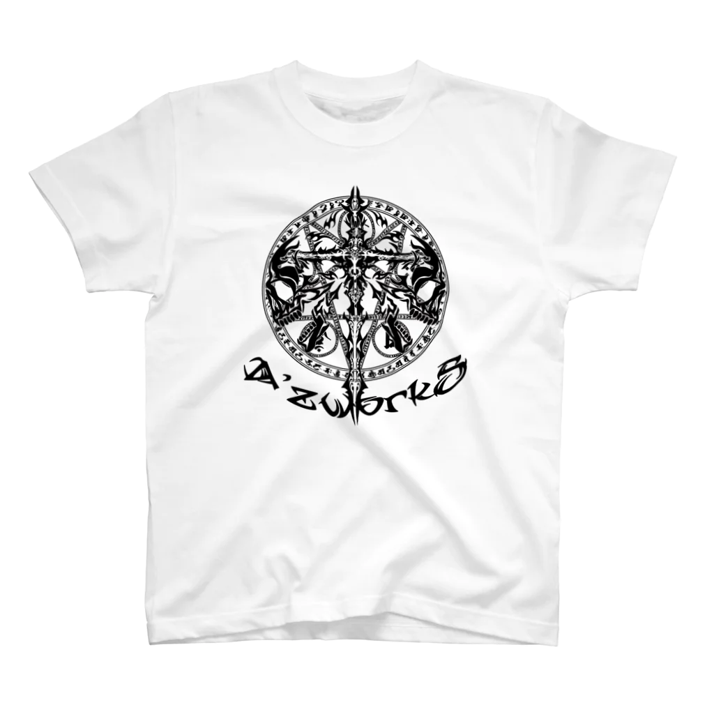 Ａ’ｚｗｏｒｋＳのTRIBALCROSS BLK スタンダードTシャツ