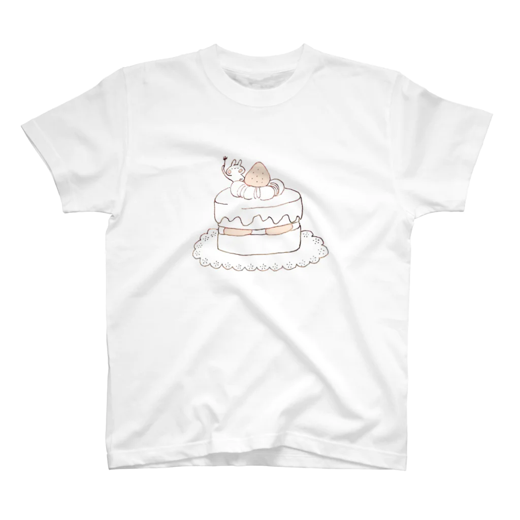 ＊momochy shop＊のケーキとうさぎ スタンダードTシャツ