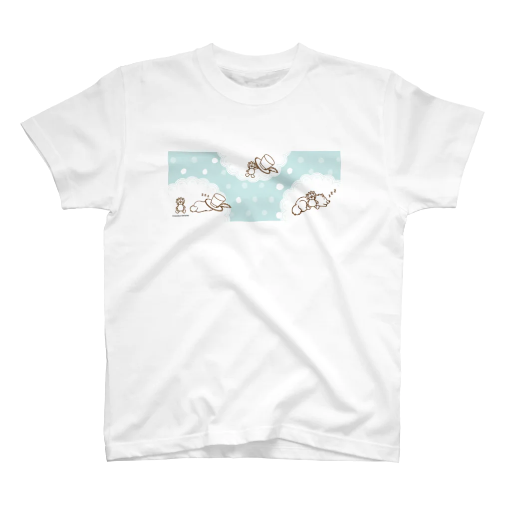 アトリエ・シシのSleeping Dog　眠たいワンコ スタンダードTシャツ