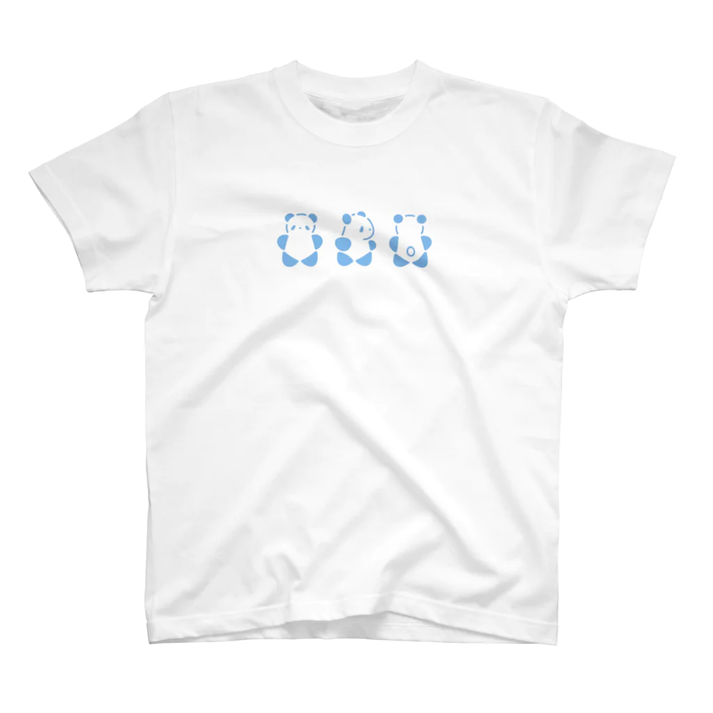 SIRO%(しろぱーせんと)のくるりんぱんだ（大）（Blue） Regular Fit T-Shirt