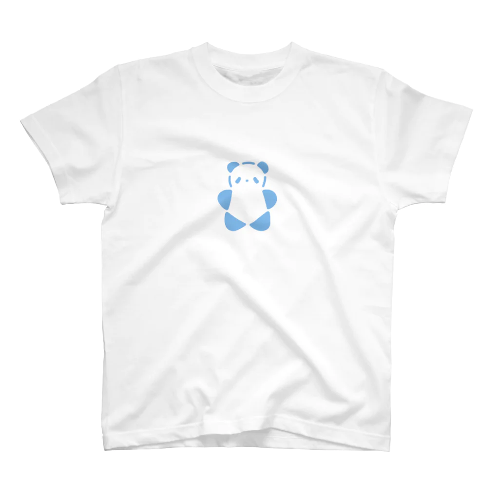 SIRO%(しろぱーせんと)のSIROPANDAワンポイント（大）（Blue） Regular Fit T-Shirt