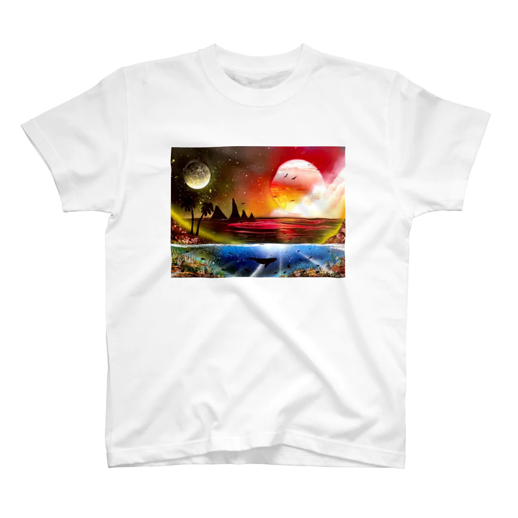 オシムラ アートの夕焼けの海！ スタンダードTシャツ